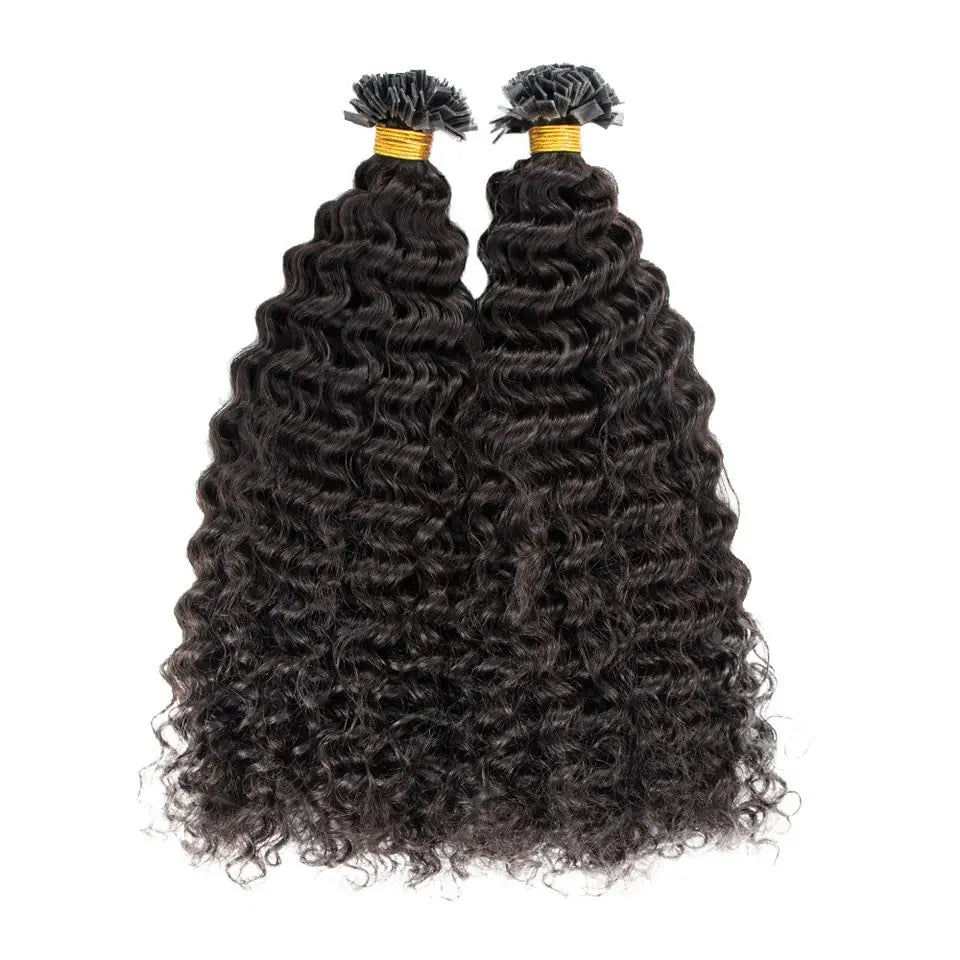 Deep Curly Flat-Tip Keratin Extensions