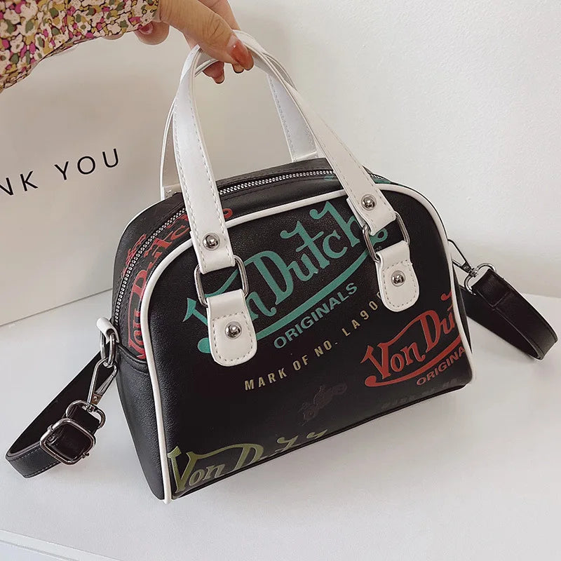 Women's Large Capacity PU Crossbody Bag | Retro Embroidered Shoulder Purse