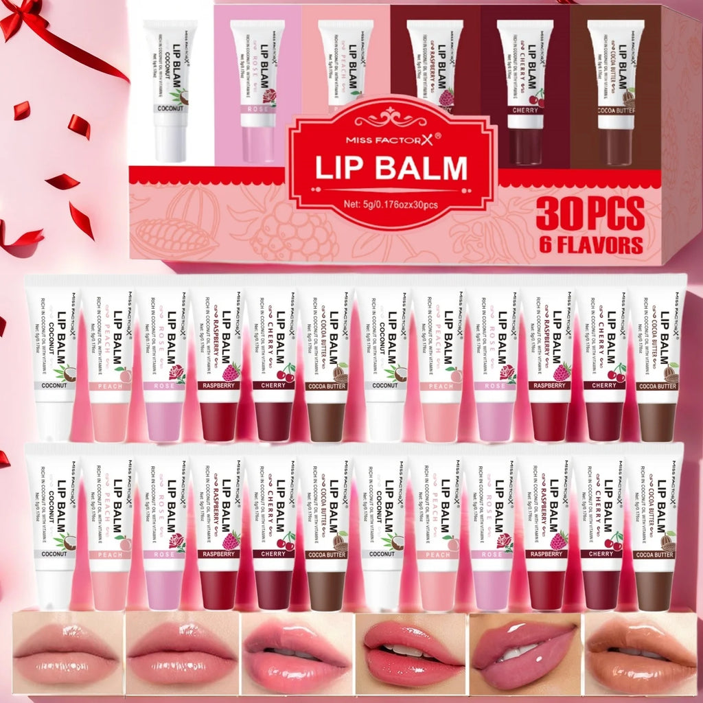 MISS FACTORX Hyaluronic Acid & Collagen Lipstick Set – 30pcs