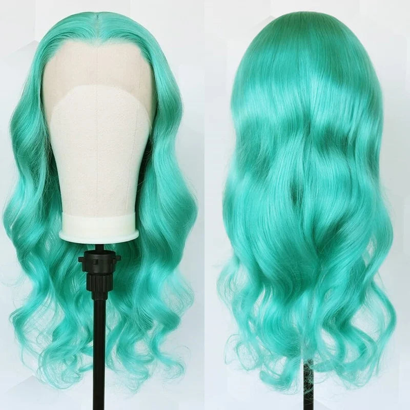 Green, Grey, Hot Pink, & Purple Colored Body Wave HD Lace Front Wig Collection
