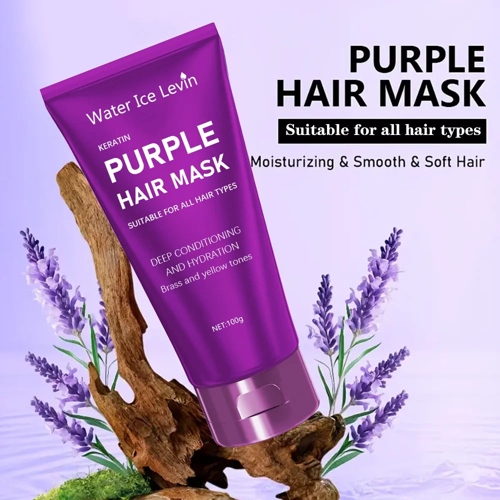 Purple Hair Toning Mask for Blonde, Silver & Bleached Hair | Removes Brassiness 100g