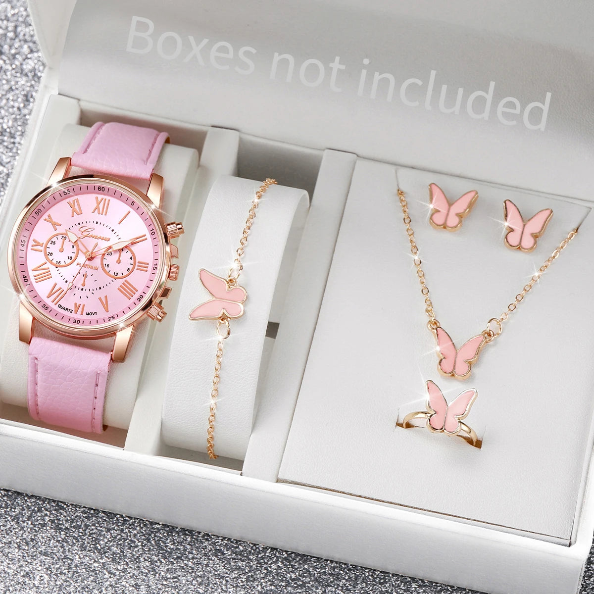 Women's 6-Piece Rhinestone Watch & Jewelry Set