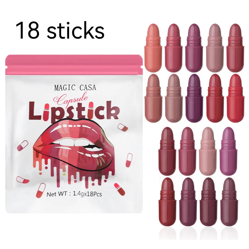 MAGIC CASA Capsule Lipstick – 18 Shades