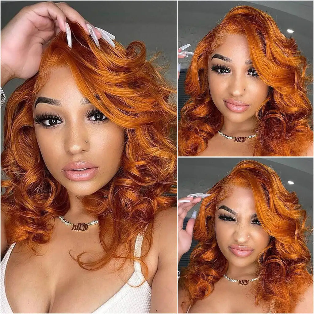 Ginger Body Wave Bob HD Lace Front Wig (#350)