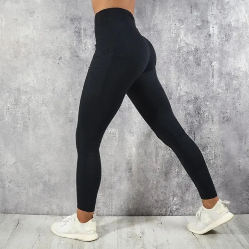 Women's High-Waist Butt-Lift Yoga Leggings with Pocket