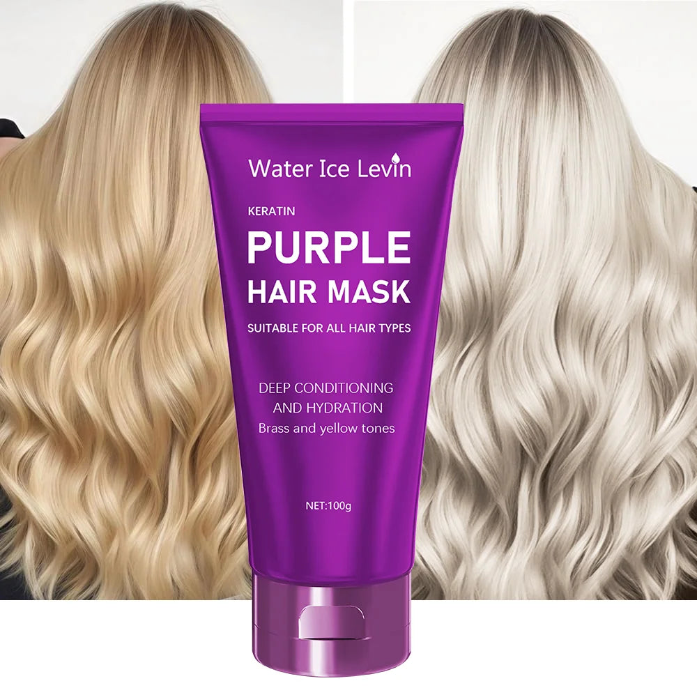 Purple Hair Toning Mask for Blonde, Silver & Bleached Hair | Removes Brassiness 100g