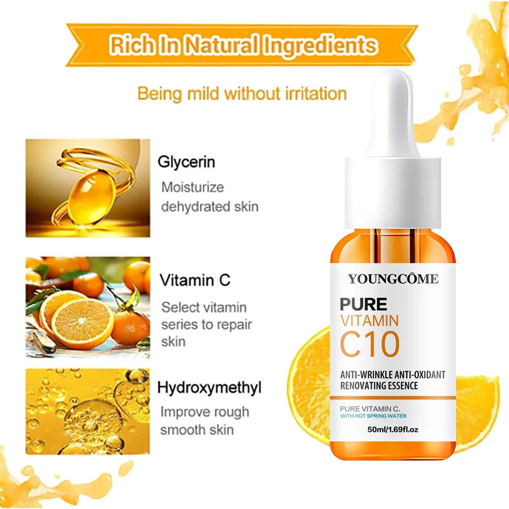 Vitamin C Brightening Face Serum with Hyaluronic Acid | Anti-Aging & Dark Spot Corrector 10ml