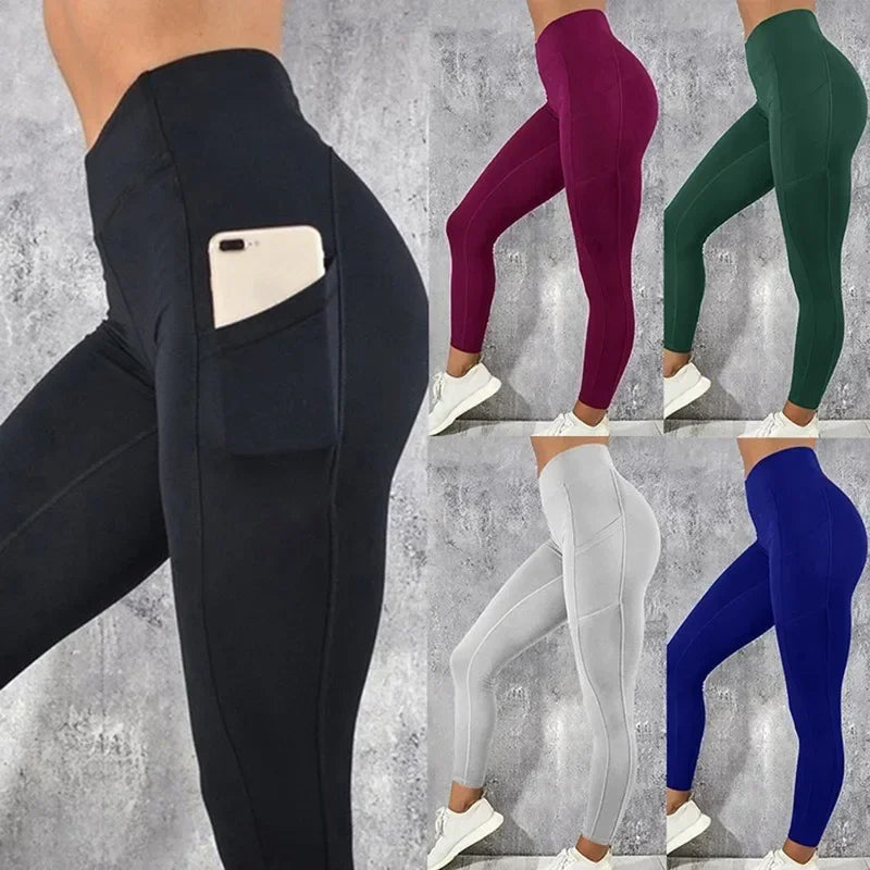 Women's High-Waist Butt-Lift Yoga Leggings with Pocket