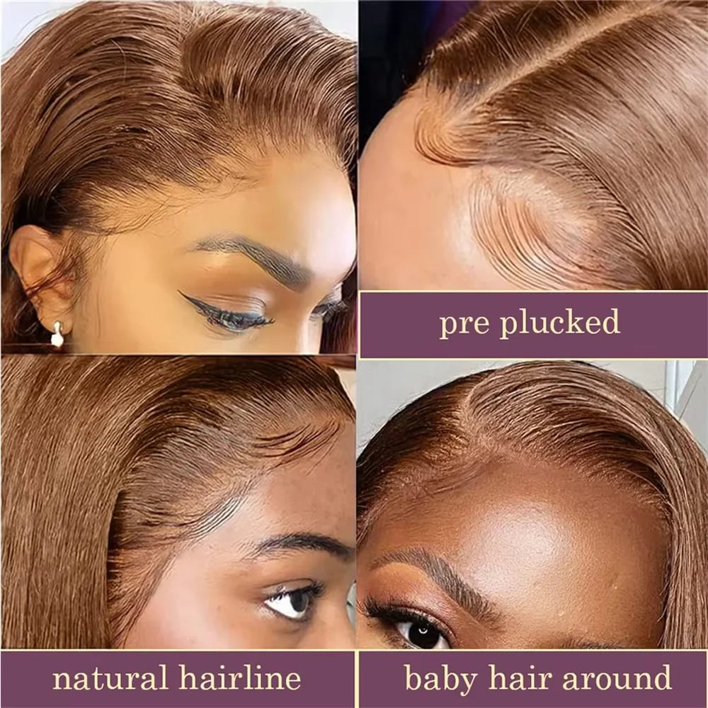 Chocolate Brown Short Bob HD Lace Front Wig