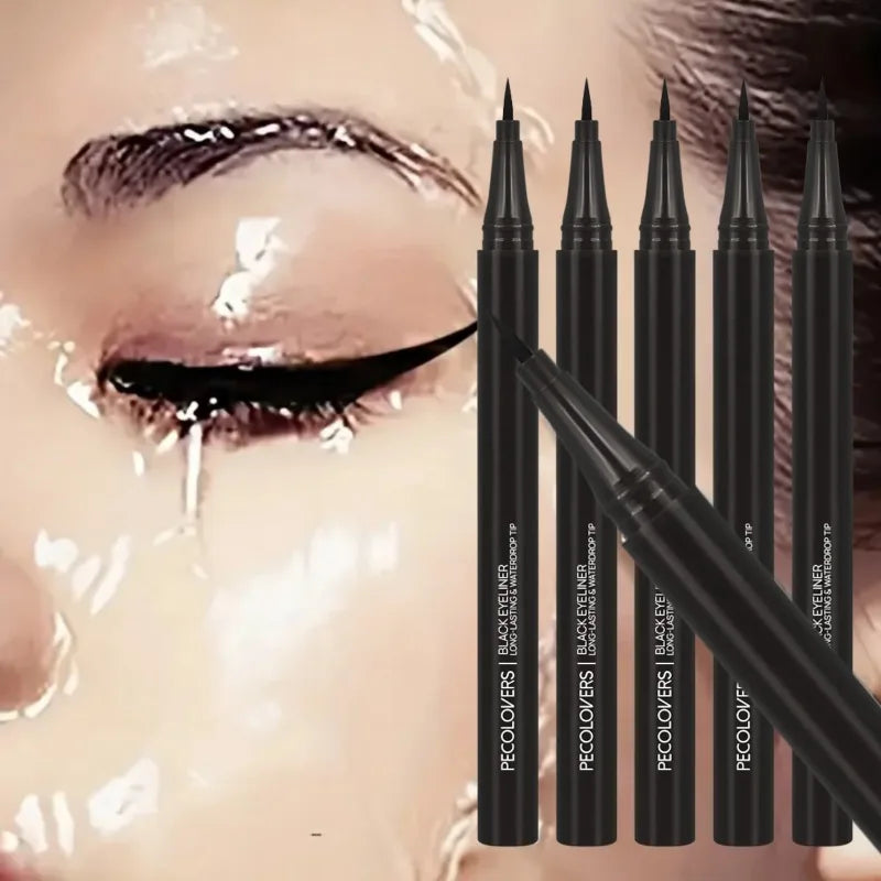 PECOLOVERS Liquid Eyeliner Pen Set – 5pcs Black